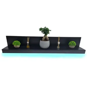 Obrazek Półka gamingowa ścienna wisząca czarna RGB CL2520136