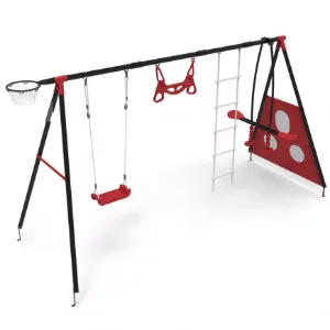 Obrazek Metalowy plac zabaw Allan 390x150x195 cm czerwony