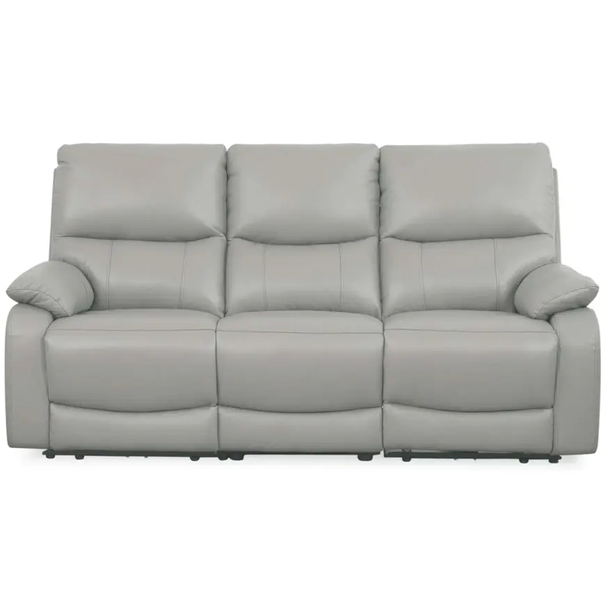 Skórzana sofa Mallorca 3S+2REC szara z funkcją relax