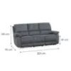 Obrazek Sofa Aruba 3S+2REC szara z funkcją relax