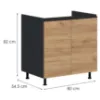 Obrazek Szafka kuchenna Brick D80 ZL czarny/craft