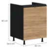 Obrazek Szafka kuchenna Brick D60 ZL czarny/craft