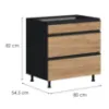 Obrazek Szafka kuchenna Brick D80 3SZ czarny/craft