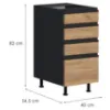 Obrazek Szafka kuchenna Brick D40 4SZ czarny/craft