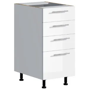Obrazek Szafka kuchenna Emilia D40 4SZ biały/biały połysk HG