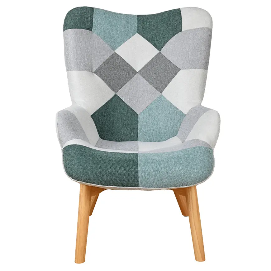 Fotel Maddie miętowy patchwork