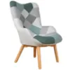 Obrazek Fotel Maddie miętowy patchwork