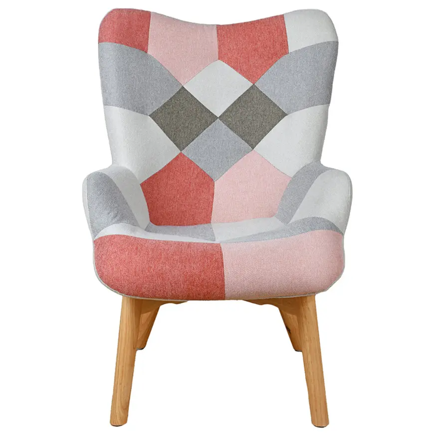 Fotel Maddie różowy patchwork