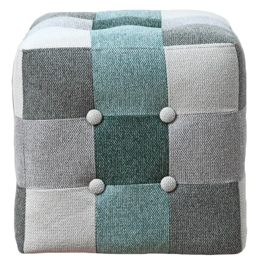 Pufa Maddie miętowy patchwork