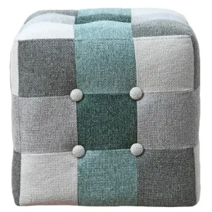 Obrazek Pufa Maddie miętowy patchwork