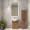 Obrazek Zestaw szafka z umywalką Plain 65 2D nogi Dąb craft