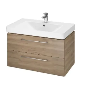 Obrazek Szafka wisząca z umywalką Lara Mille 80 cm orzech