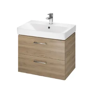 Obrazek Szafka wisząca z umywalką Lara Mille slim 60 cm orzech