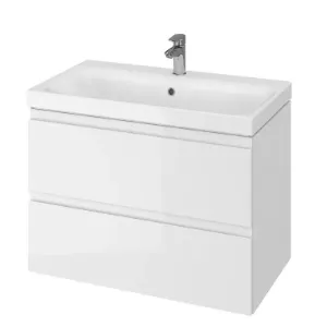 Obrazek Szafka wisząca z umywalką Moduo 80 cm biała