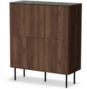 Obrazek Komoda Km-2 Solano Orzech Warmia/Czarny Marmur