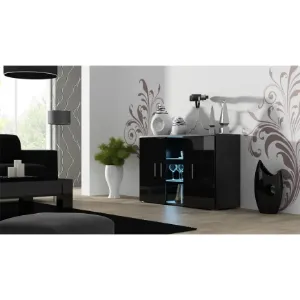 Obrazek Komoda S7 Soho Czarny/ Czarny Połysk