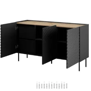 Obrazek Komoda 150 3d2sz Onda Czarny