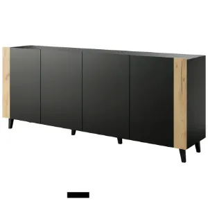 Obrazek Komoda Faro Czarny/ Czarny+ Dąb Craft
