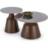 Obrazek Zestaw 2 Ław Tower 70/50 Brązowy Marmur/Orzech
