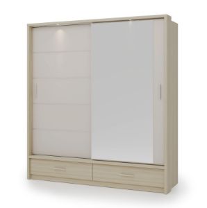 Obrazek Szafa z lustrem Demi 200 AR-05 dąb barista/beż piaskowy